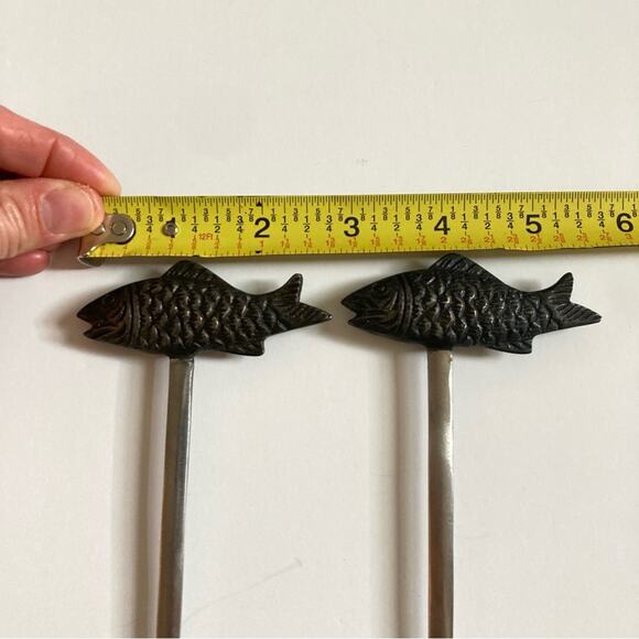 Pewter Shish Kabob Skewers Fish Handle - Picture 7 of 7